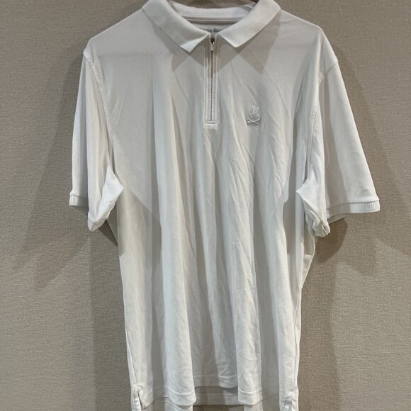 Psycho Bunny Polo Shirt Mens Size Large (6) Classic Fit 1/4 Zip White - Picture 1 of 9